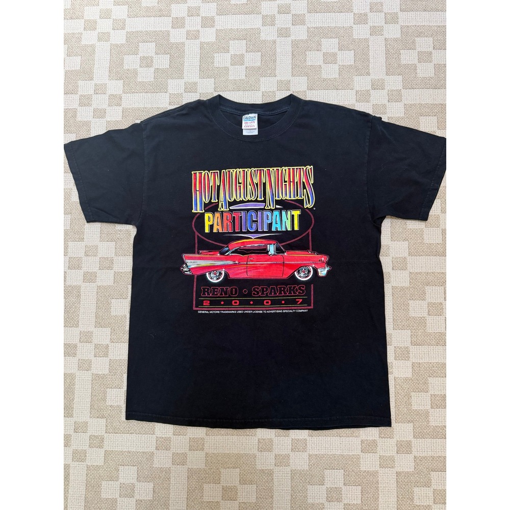 Gildan Hot August Nights 2007 Reno Sparks Participant T-Shirt Mens Large Black